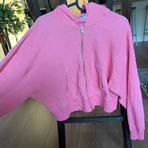 TNA waffle crop sweater